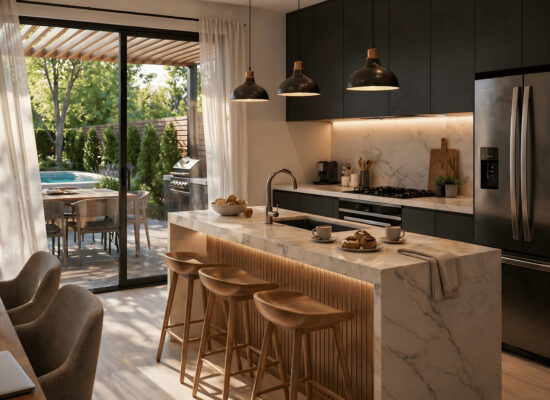 3-550x400 3-550x400 Cocina moderna integrada con barra, comedor y vista al jardín Inicio 1 3 550x400